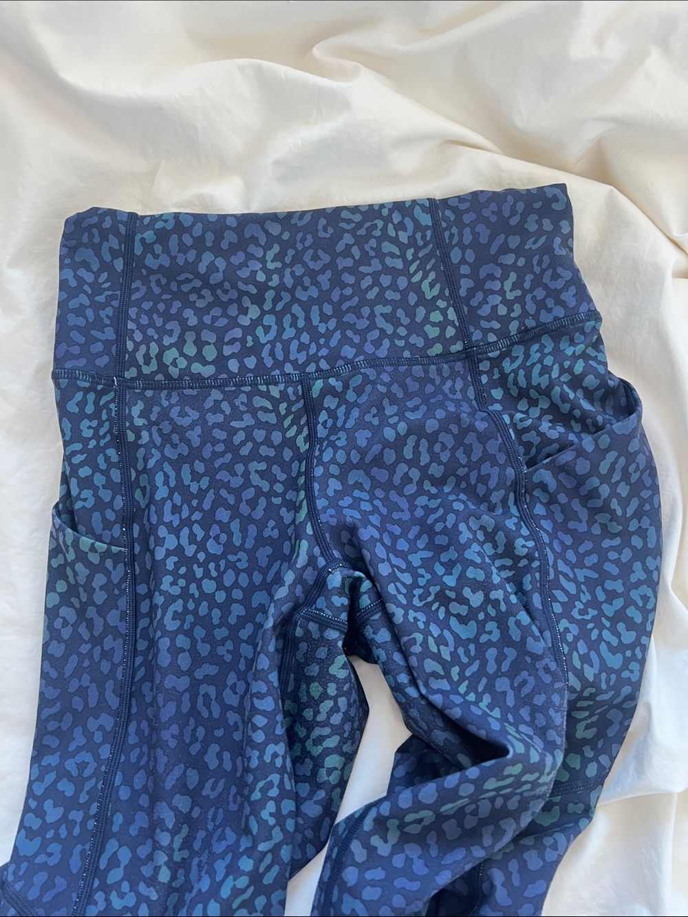 Fabletics Navy Blue Animal-Print Sports Bra & Legging Set - Picture 5 of 10